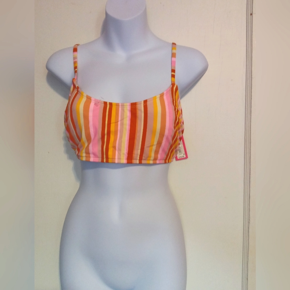 Xhilaration Pink and Orange Sleeveless Crop Bikini NWT